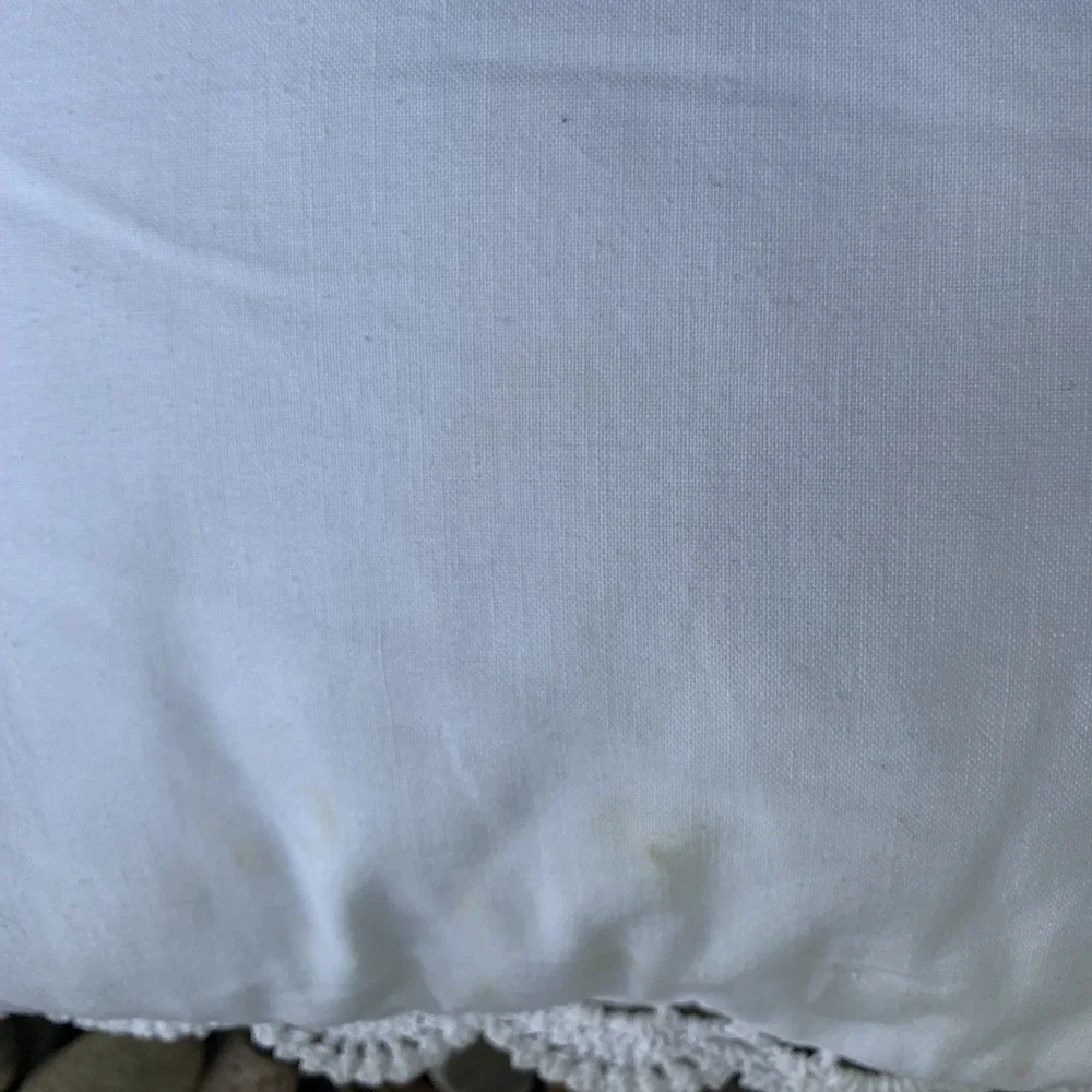 Vintage Christmas Bells Holly Embroidered‎ Decorative Pillow Lace Trim
